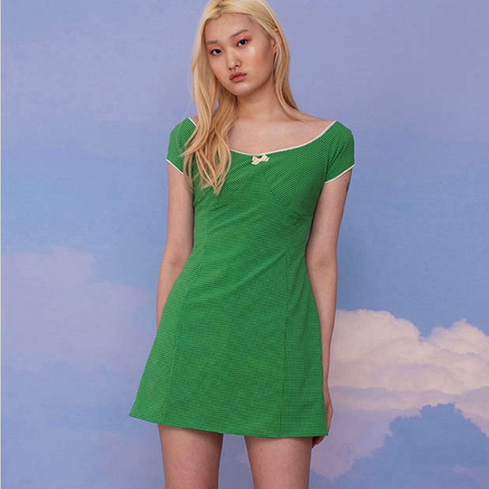expired girl micro gingham mini dress